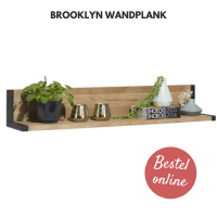 Brooklyn wandplank Eikenhout met metaal